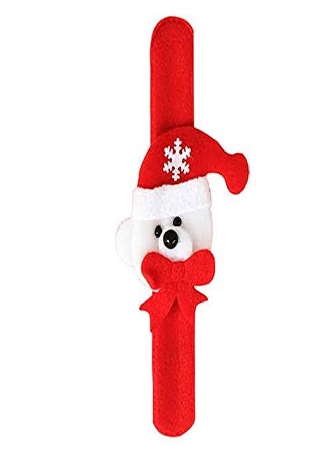 Partunay 4 Pcs Assorted Kids Velvet Christmas Slap Bracelets Christmas Snap Bracelet Party Favors Xmas Slap Bands Include Santa Claus Snowman Reindeer Bear Christmas Decorations for Girls and Boys - Image 2